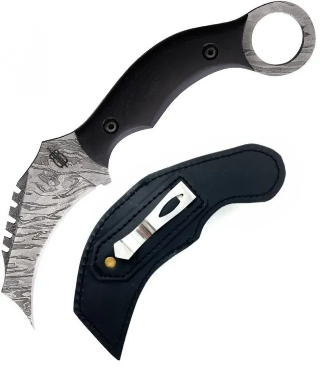BNB Knives Venom Karambit Damascus Steel Folding Pocket Knife