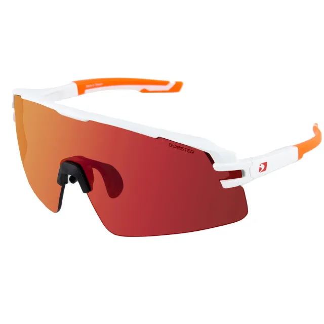 Bobster Flash Sunglasses Matte White/Orange Frame Smoke Revo Lens