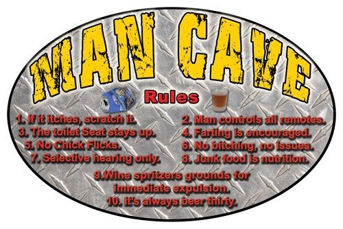 Buy Rivers EDGE SIGN 12"x17" "MANCAVE RULES" online