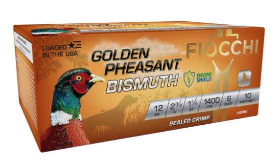Fiocchi Golden Pheasant Bismuth #6 12GA 2.75In 1.25oz 1400fps - Fiocchi - 12 GAUGE