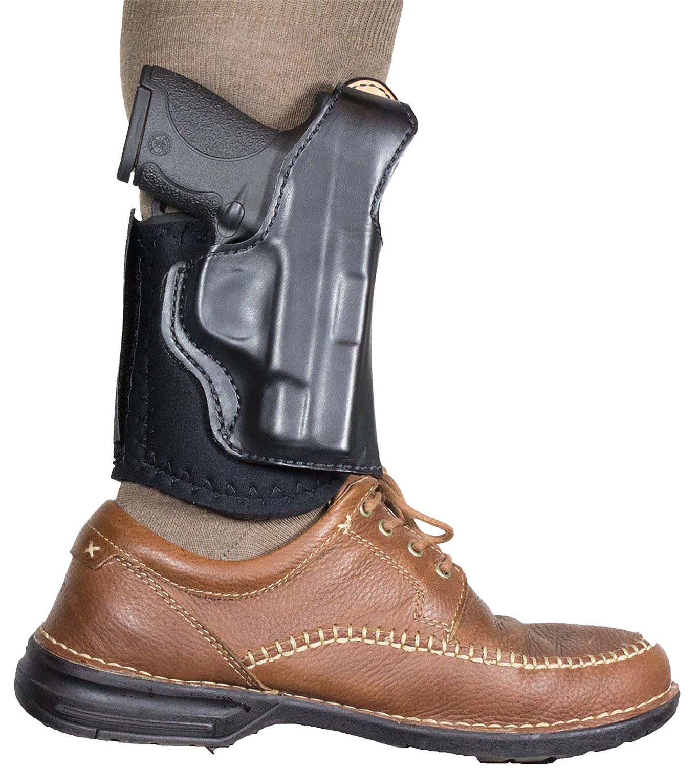 DeSantis 014PC02Z0 Die Hard Ankle Rig Black Leather Right Hand 2" Barrel - DeSantis