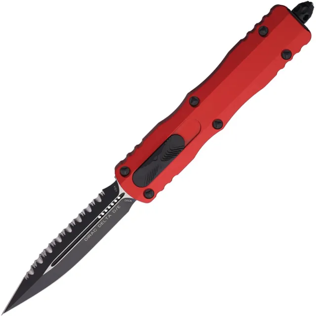 Microtech Dirac Delta 227-3RD 3.79 In DE/FS Black Red Aluminum Handle - MICROTECH for sale at Iron and Lace