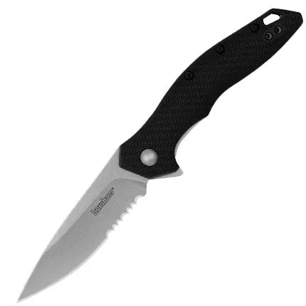 KERSHAW SHORELINE SERR 3" BLK STNWSH - Kershaw
