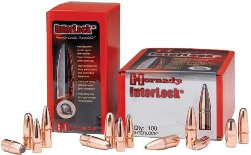 Hornady 3075 .30 Cal .308 180gr RN InterLock 100ct - Hornady Manufacturing Company - 30 CALIBER