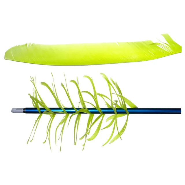 Trueflight 17013 Spiral Wrap Flu-Flu Feathers Chartreuse RW 100 Pack - Trueflight