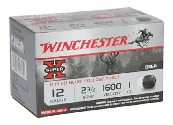 Winchester Ammo X12RS15VP Super X 12 Gauge 2.75" 1 oz 1600 fps Rifled Slug Shot 15 Bx/10 Cs