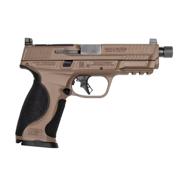 S&W M&P 9 M2.0 Metal OR Handgun 9mm Luger 17rd Magazines(1) 4.6 Threaded Barrel No Thumb Safety FDE- USED