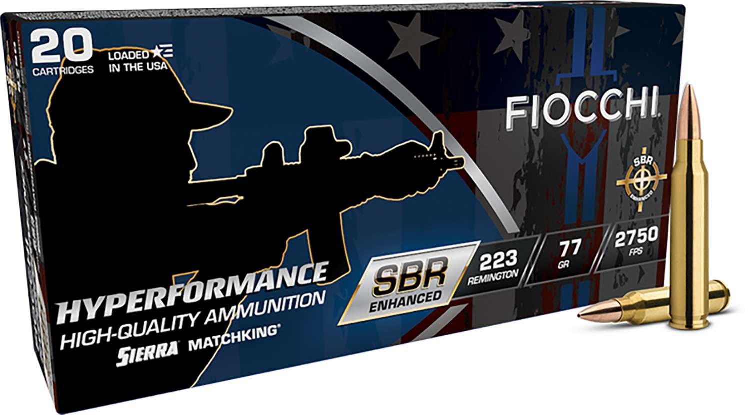 Buy Fiocchi 223SBRD Hyperformance 223 Rem 77gr HPBT Rifle Ammo 20 Rd online