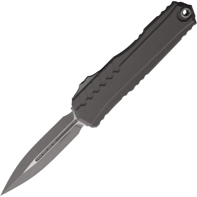Microtech Cypher II 3.59 In D/E Standard Apocalyptic Natural Clear AL Handle - MICROTECH for sale at Iron and Lace