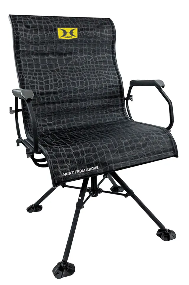 Hawk HWK-3115 Big Denali Blind Chair XXL Mesh Black Folding 360 deg Swivel - Hawk Treestands