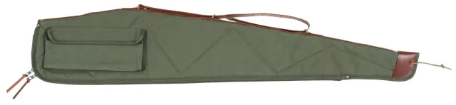 Bob Allen 14537 Canvas Rifle Case 44" Green with Quilted Flannel Lining - BOBA
