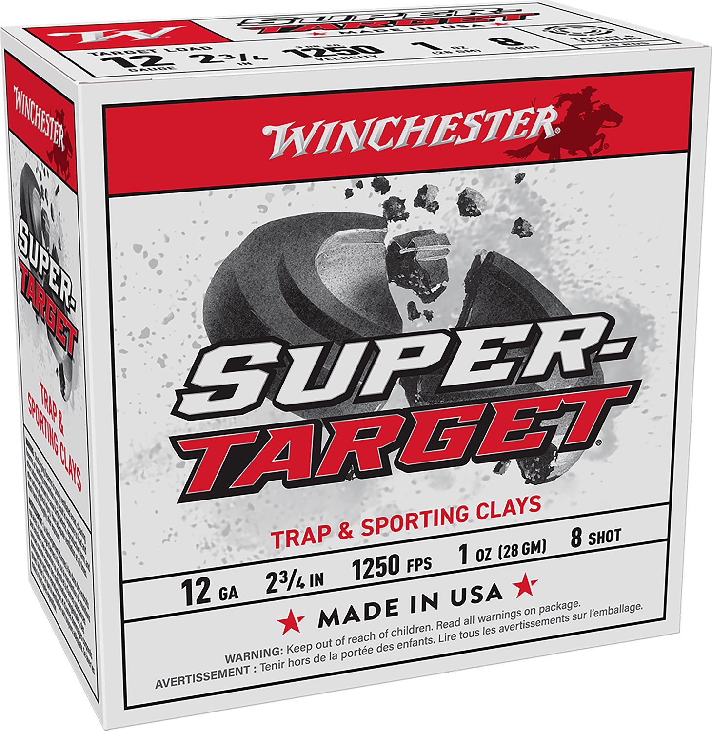 Winchester Super-Target Shotshells 12ga 2-3/4 1oz 1250 fps #8 25/ct - Winchester - 12 GAUGE