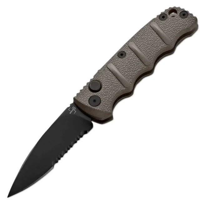 BOK KALS MINI 2.5/CMBO/DRP/BLK GREY ALUMIUM HANDLE BOKER PLUS KALS MINI BLK/OD SER. D2, Alumium , Grey, Button Auto