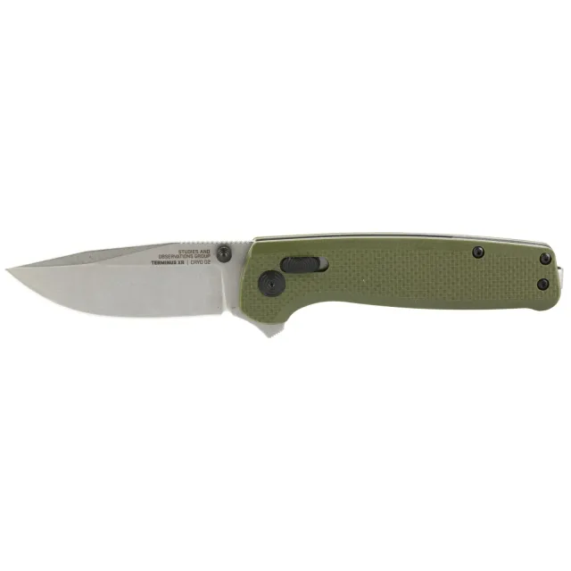 SOG Terminus XR Olive Drab G10 2.95 In D2 Plain Edge Folding Knife - SOG