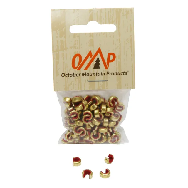 October Mountain 3101 Nock Sets XL Red Brass 100 Pack - October Mountain