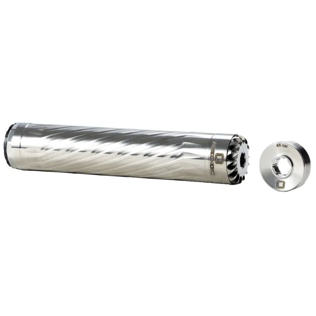 ANECHOIC X-45-RT Suppressor, 458 Win Mag/45 Cal, Titanium, Silver Finish
