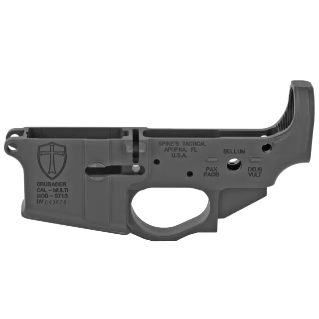 Spikes STLS022 Crusader Stripped Lower Receiver Multi-Caliber 7075-T6 Black - Spike's Tactical - Multi