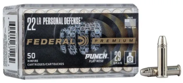 Federal PD22L1 22 LR 29gr Flat Nose 50 Rounds Nickel-Plated Case