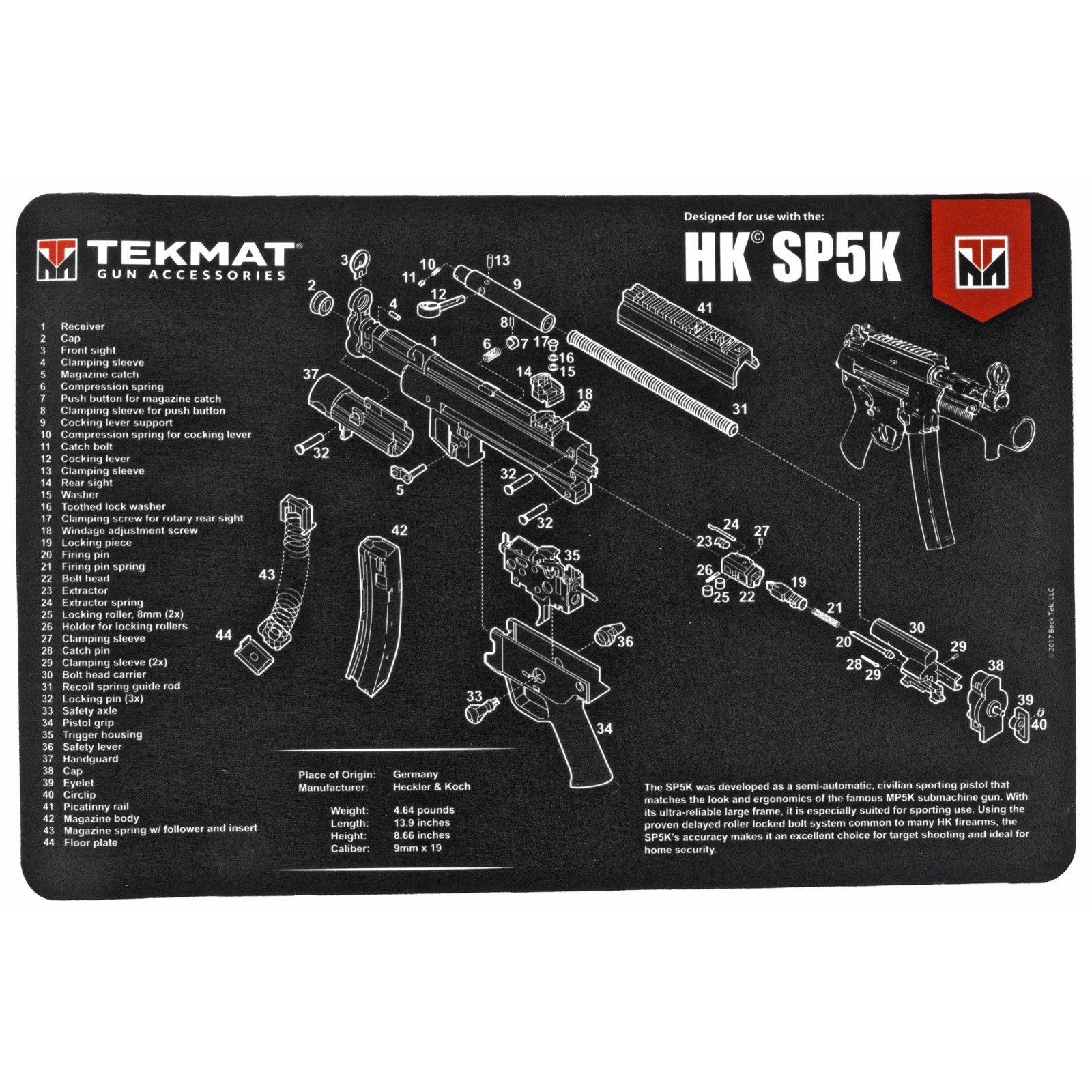 Buy TekMat TEK-R17-HK-SP5K Cleaning Mat 11"x17" Parts Diagram online