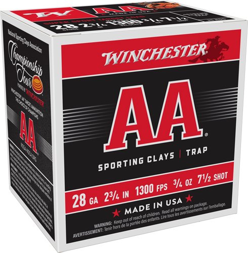 Winchester AA 28GA 3/4oz #7.5 1300FPS 250rd Case - Winchester - 28 Gauge