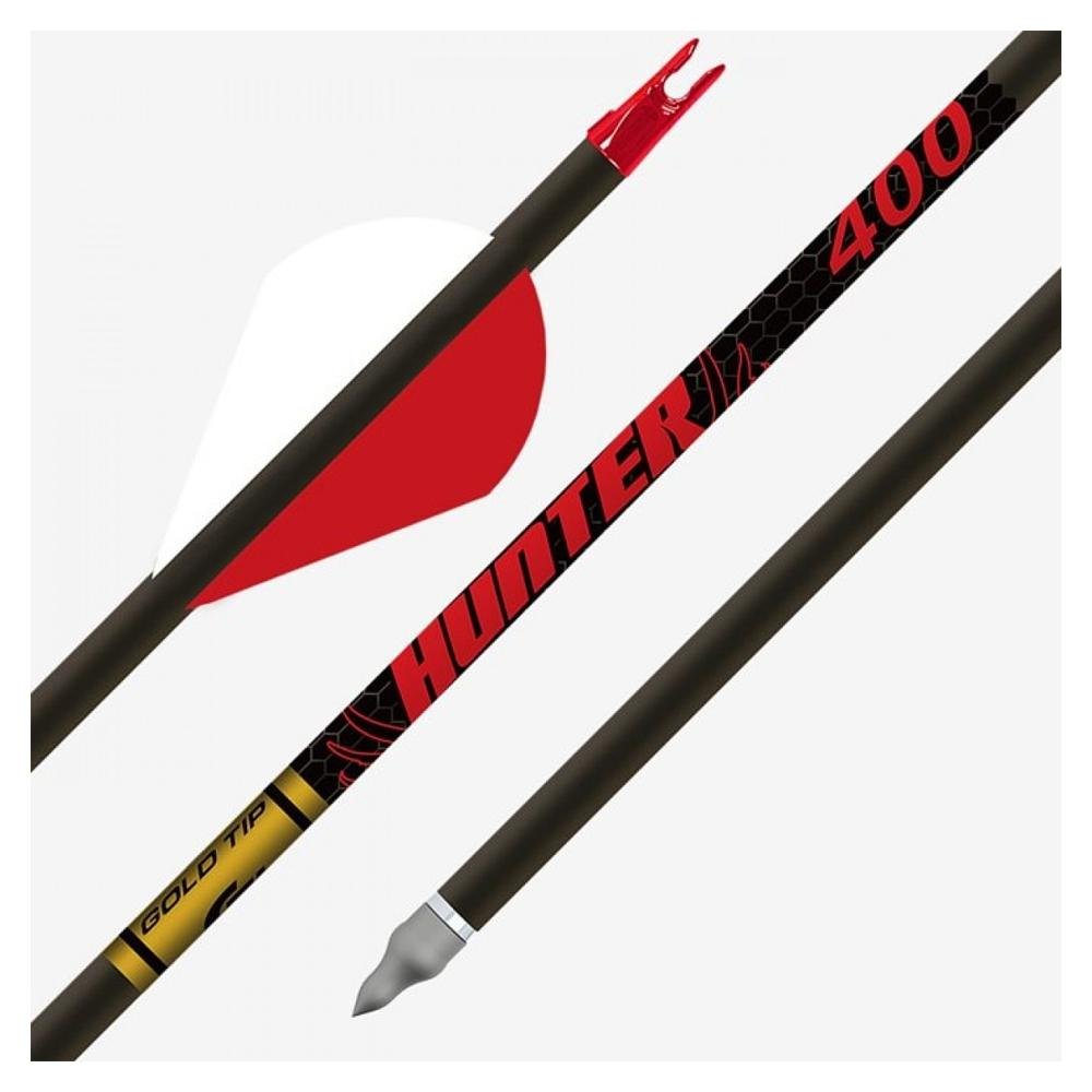 Gold Tip HUN500A26 Hunter Arrows 500 Raptor Vanes 6pk - Gold Tip