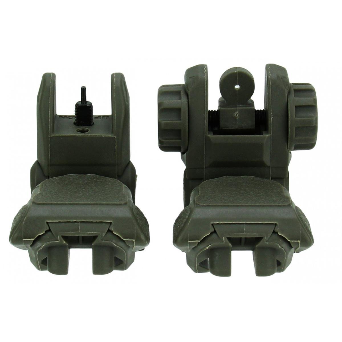 TacFire AR-15 45 Same Plane/Low Profile Pop Up Sights OD Green - TacFire