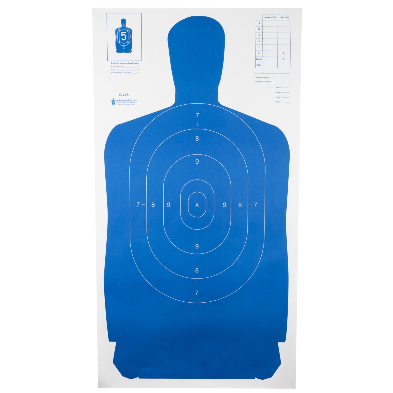 Buy Action Target B27SBLUE100 24"x45" Blue Silhouette Paper Target 100 Pack online