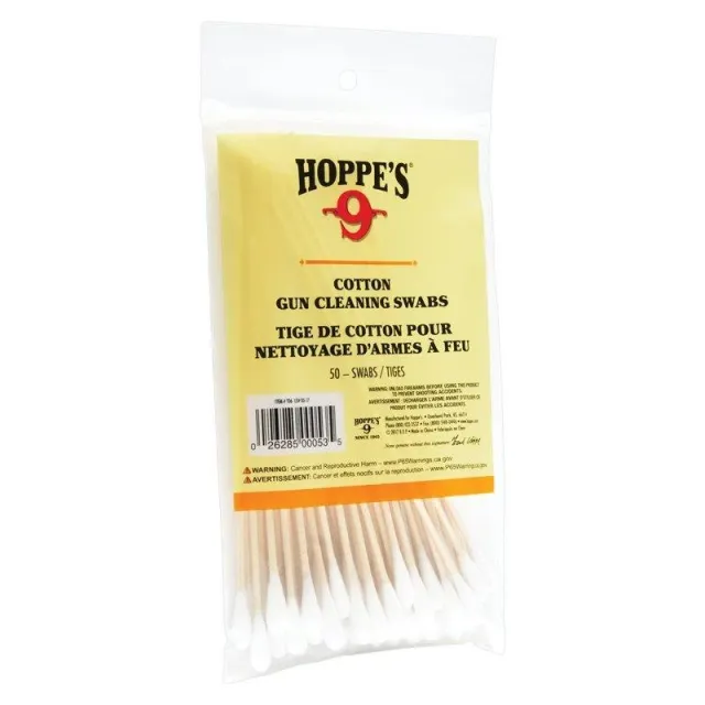 Hoppe's T06 Cotton Cleaning Swabs 50ct Wood Grain 5.9 In - Hoppe's