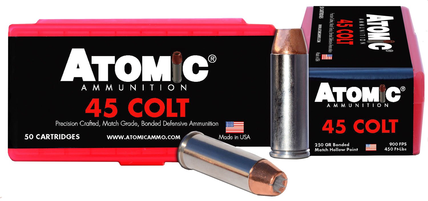 Atomic Ammunition 00444 45 Colt 250gr Bonded Match HP 50 Rounds - Atomic Ammunition