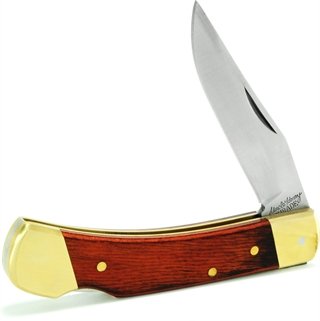 Uncle Henry LB5CP Smokey II Folding Clip Point Stainless Steel Blade 3.70" Wood Handle Sheath Included - Uncle Henry by BTI Tools