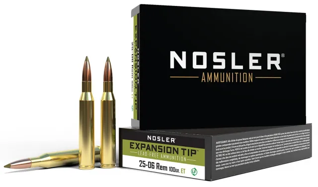 Nosler E-Tip 25-06 Remington 100 Grain 3200 fps Lead-Free 20 Rounds - Nosler - 25-06 Rem