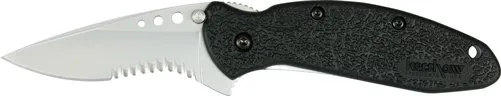 Buy Kershaw 1620ST Scallion Knife 2.40 in Part Serrated Drop Point Black online
