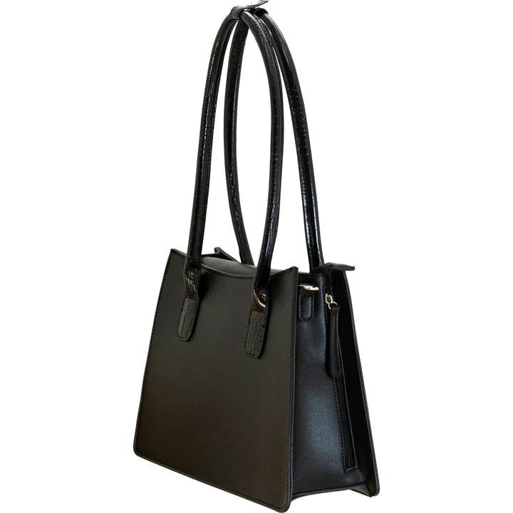 Rugged Rare 49711 Myla Concealed Carry Purse Black Vegan Leather Tote - Rugged Rare