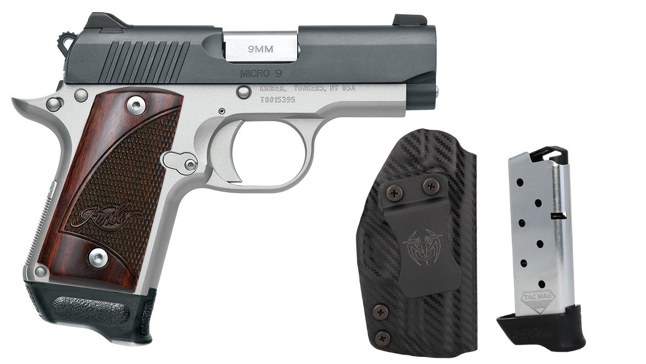 Kimber Micro 9 RTC Bundle 9mm 3.15 Two-Tone w/UM Tac Holster & 2 Tac Mags - Kimber Manufacturing, Inc. - 9mm