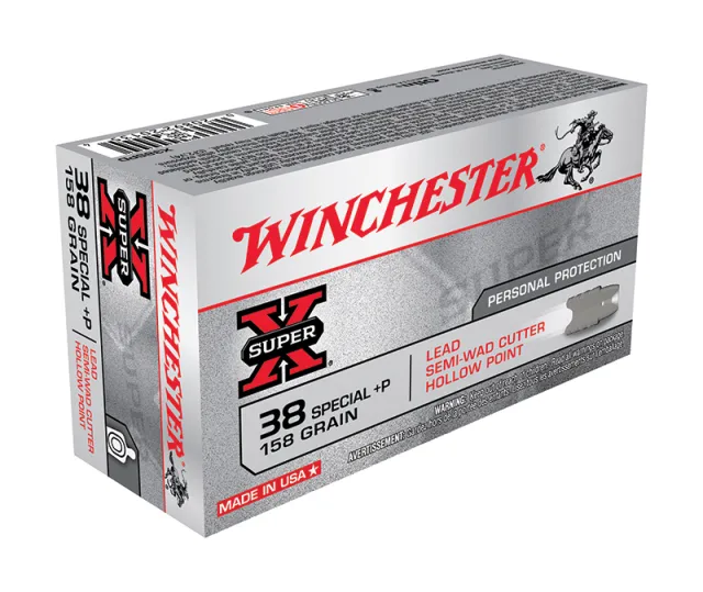 Winchester Ammo X38SPD Super X Defense 38 Special +P 158 gr Lead Semi-Wad Cutter Hollow Point 50 Per Box/ 10 Cs