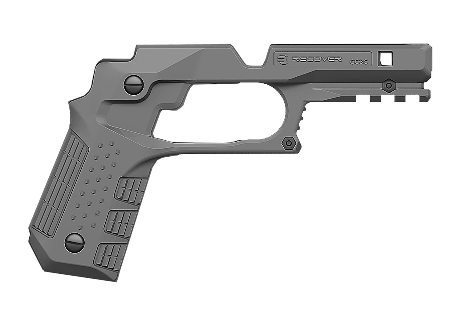 Recover Tactical CC3C-04 1911 Compact Polymer Grip & Rail System Gray - Recover Tactical