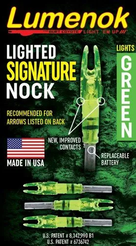 Lumenok SL3G Lighted Nocks Signature Series Green 3-Pack - Lumenok