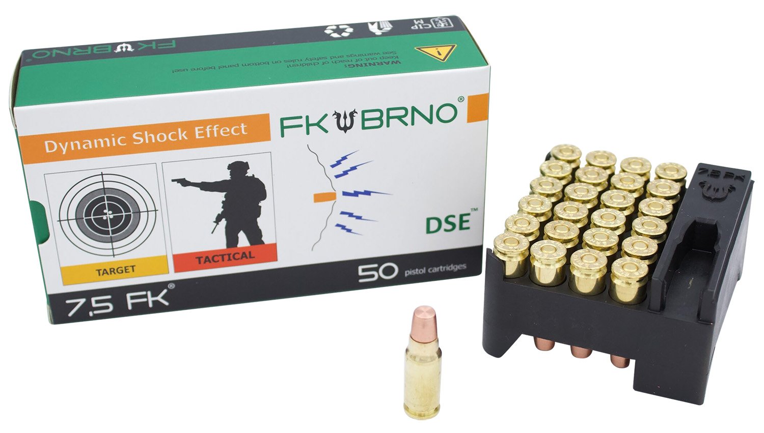 FK Brno FKAMMOF950 7.5 FK 101gr Copper Flat Nose Ammo 50 Rounds - FK Brno - 7.5 FK