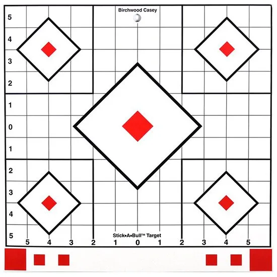 Birchwood Casey 33922 Self-Adhesive Paper Target 12 in 5-Diamond 5 Pack - Birchwood Casey - 12"