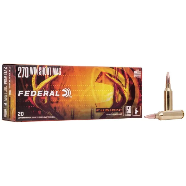 Federal Fusion F270WSMFS1 270 WSM 150 Grain Soft Point 20 Rounds - Federal Premium Ammunition - 270 WSM