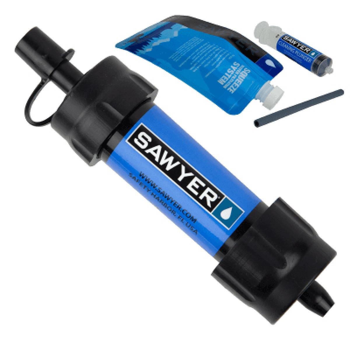 Sawyer MINI Blue Water Filtration System: Lightweight, 0.1 Micron Absolute Filter, 100,000 Gallon Capacity - Sawyer
