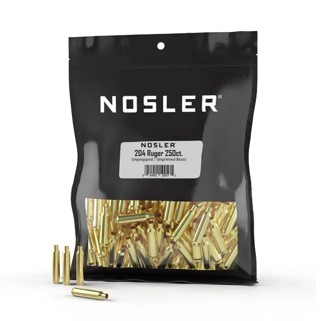 Buy Nosler .204 Ruger Unprimed Brass 250 Count Bulk Raw Cases online