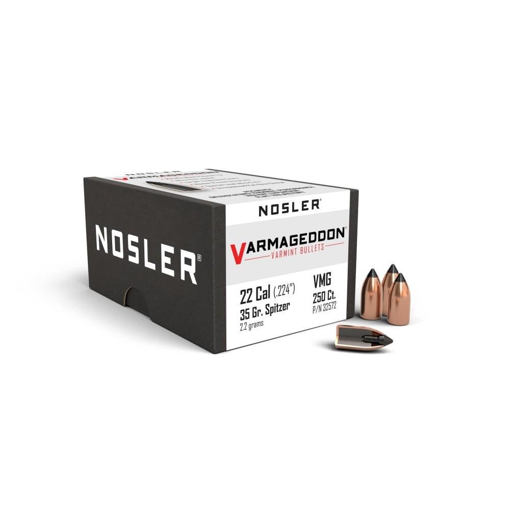 Nosler Varmageddon 224 Caliber 35 Grains Tipped Bullets 250 Per Box - Nosler - 22 CALIBER