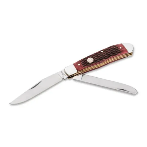 Boker TS 2.0 1095 Carbon Steel Trapper Jigged Brown Bone - Boker for sale at Smoke Wagon Firearms
