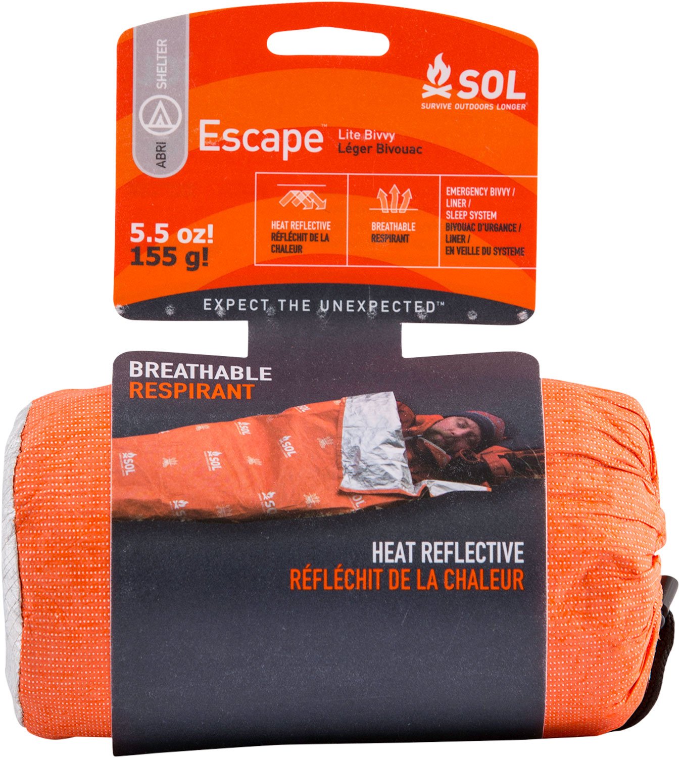 Buy SOL 01401227 Escape Lite Bivvy, Waterproof, Orange, 82"x32", 5.5 oz online