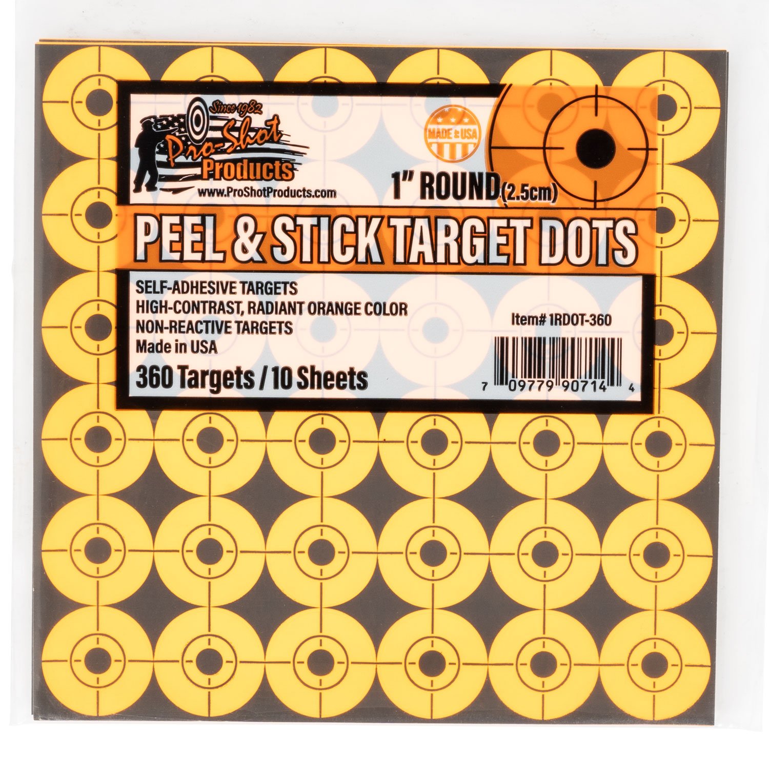 Buy Pro-Shot 1RDOT360 Peel & Stick Target Dots Self-Adhesive Paper Orange 1" Dot 10Pack/360Targets online