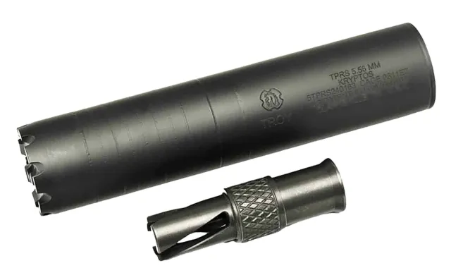 Troy SSIL556KRKTBT Kryptos 5.56 Suppressor 1.65" Black Stainless Steel