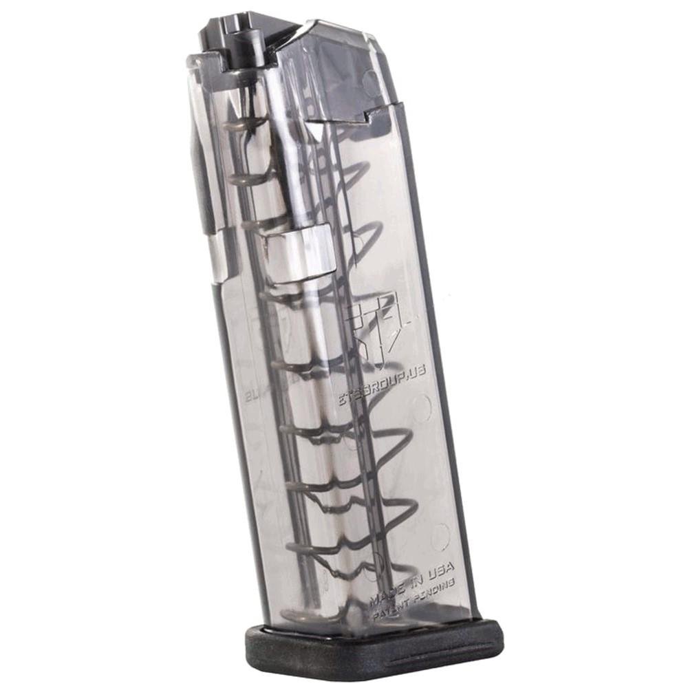 Elite Tactical Systems ETS Group Glock 19/26 9mm Luger 10 Round Magazine Carbon Smoke