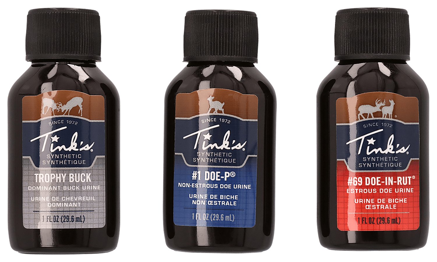 Tink's W5999 Hunt Success Kit: Synthetic Deer Attractant Trio - Doe-In-Rut, Doe-P, Trophy Buck Scents, 1 oz Bottles - TINK'S SCENTS