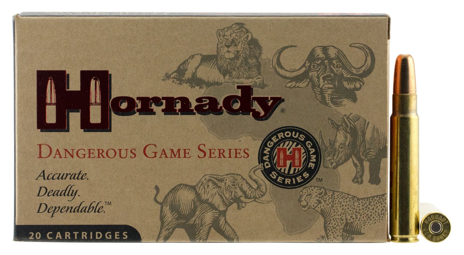 Hornady Dangerous Game .416 Ruger 400gr Solid Ammo 20 Rounds - Hornady - 416 Ruger